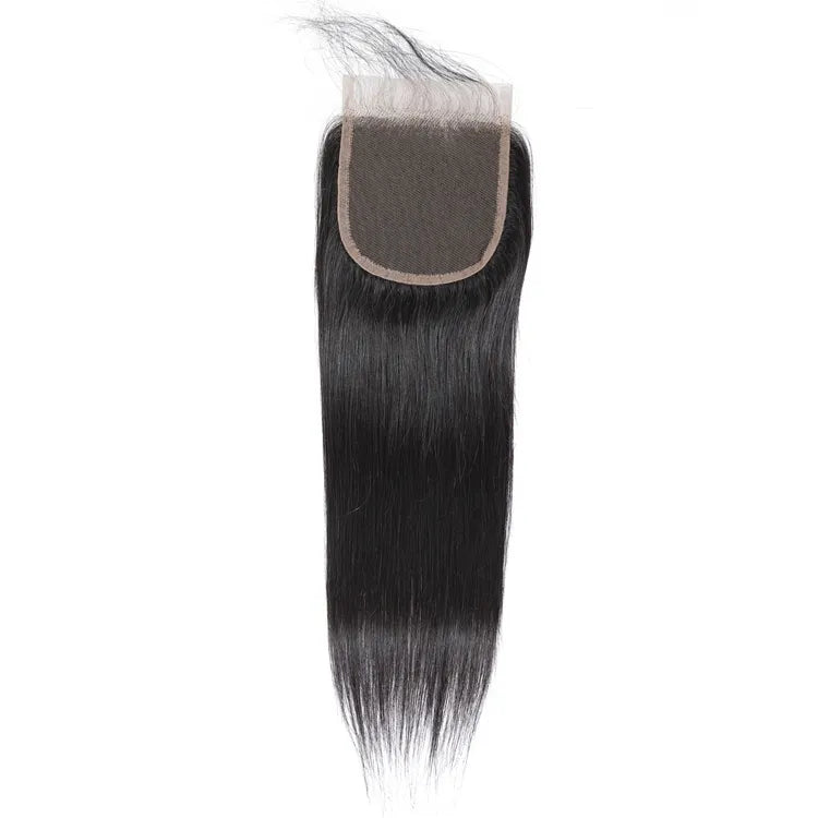 10 inch - 4x4 Straight lace closure 1b Natural Brazilian human hair (UNPROCESSED)